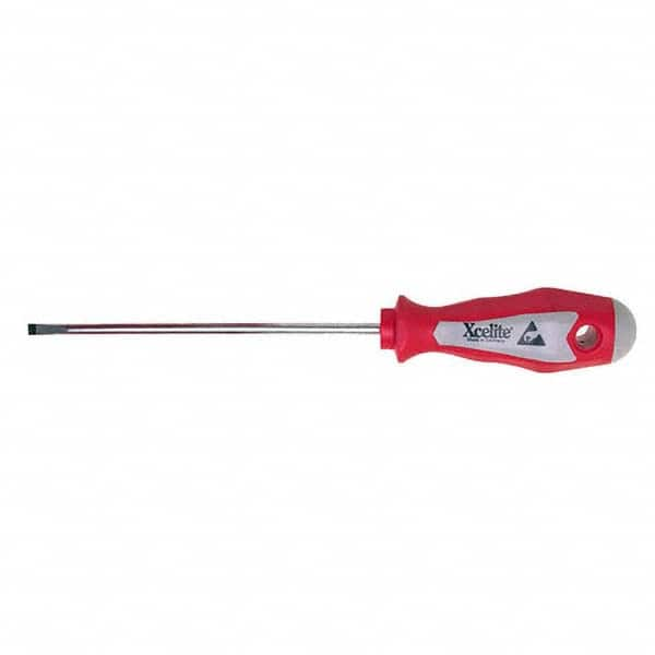 Xcelite - 6" Blade Width x 9-3/4" OAL Electronic/Electrostatic Slotted Screwdriver - First Tool & Supply