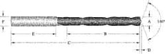 Allied Machine and Engineering - 14.5mm 140° Solid Carbide Jobber Drill - Bright Finish, Right Hand Cut, Spiral Flute, Straight Shank, 168.9mm OAL, Standard Point - First Tool & Supply