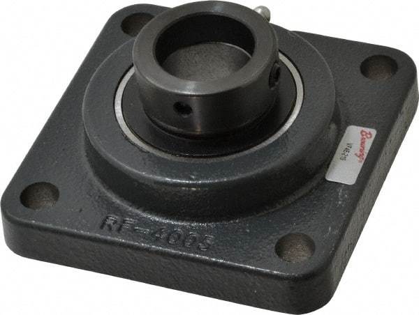 Browning - 1-3/16" ID, 4-1/4" OAL x 4-1/4" OAH 4-Bolt Flange - 2,567 Lb Static Cap, 4,381 Lb Dyn Cap, 3-1/4" Btw Mnt Hole Ctrs, Cast Iron - First Tool & Supply