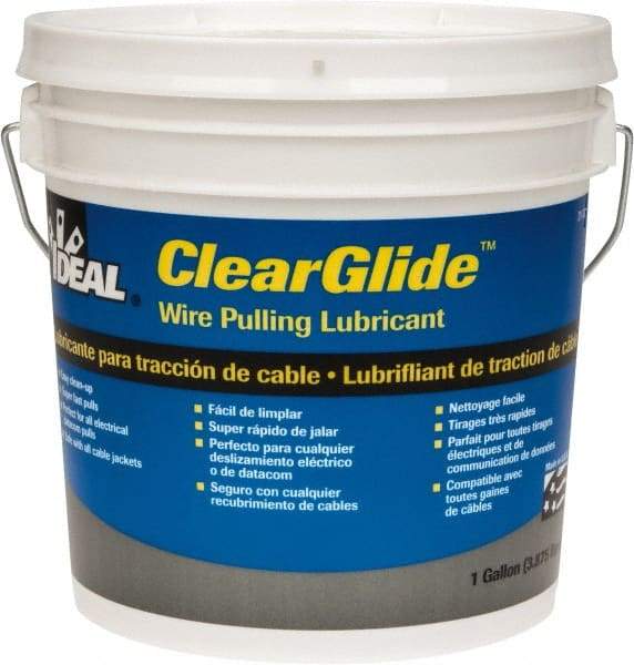 Ideal - 1 Gallon Pail, Clear Wire Pulling Lubricant Gel - 30 to 180°F, RoHS Compliant, UL Listed - First Tool & Supply