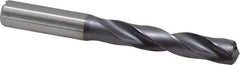 Kennametal - 1/2" 140° Solid Carbide Jobber Drill - TiAlN Finish, Right Hand Cut, Spiral Flute, Straight Shank, 4.8819" OAL, Standard Point - First Tool & Supply