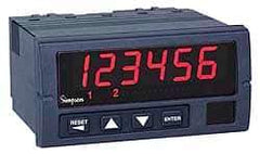 Simpson Electric - 4 Digit Red LED Display Counter - 3.62 Inch Wide, x 1.77 Inch High, 120 VAC, 30 VDC Voltage, 1/8 Inch Base, Digital Frequancy Counter - First Tool & Supply