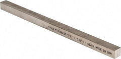 Precision Brand - 12" Long x 5/8" High x 5/8" Wide, Plain Key Stock - Stainless Steel - First Tool & Supply