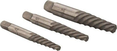 Interstate - 3 Piece Spiral Flute Screw Extractor Set - Screw Range 7/16 to 1" - First Tool & Supply