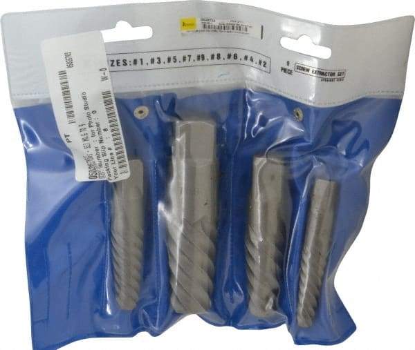 Interstate - 4 Piece Spiral Flute Screw Extractor Set - Screw Range 3/4 to 2-1/8" - First Tool & Supply