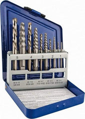 Irwin - 10 Piece Spiral Flute Screw Extractor & Drill Set - Screw Range 3/16 to 3/4" - First Tool & Supply