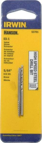 Irwin - 2 Piece Spiral Flute Screw Extractor & Drill Set - Screw Range 3/32 to 5/32" - First Tool & Supply