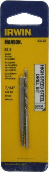 Irwin - 2 Piece Spiral Flute Screw Extractor & Drill Set - Screw Range 5/32 to 7/32" - First Tool & Supply