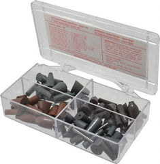 Cratex - 68 Piece Rubber Point Test Set - Includes 16 Cylinder Points, 32 Bullet Points, 16 Tapered Points & 4 Point Mandrels - First Tool & Supply