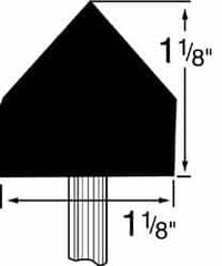 Grier Abrasives - 1-1/8 x 1-1/8" Head Diam x Thickness, A13, Pointed Cylinder, Aluminum Oxide Mounted Point - First Tool & Supply