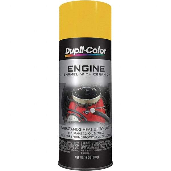 Dupli-Color - 12 oz Daytona Yellow Automotive Heat Resistant Paint - Gloss Finish, 500°F Max Temp, Comes in Aerosol Can - First Tool & Supply