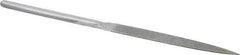 Strauss - 8-1/2" OAL Fine Half Round Needle Diamond File - 1/2" Wide x 5/32" Thick, 4-3/8 LOC, 91 Grit - First Tool & Supply