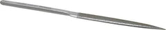 Strauss - 8-1/2" OAL Medium Half Round Needle Diamond File - 1/2" Wide x 5/32" Thick, 4-3/8 LOC, 126 Grit - First Tool & Supply