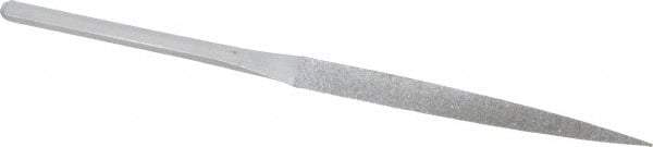 Strauss - 8-1/2" OAL Medium Three Square Needle Diamond File - 3/8" Wide x 3/8" Thick, 4-3/8 LOC, 126 Grit - First Tool & Supply