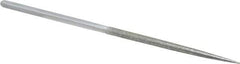 Strauss - 8-1/2" OAL Coarse Round Needle Diamond File - 1/4" Wide x 1/4" Thick, 4-3/8 LOC, 181 Grit - First Tool & Supply