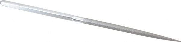 Strauss - 8-1/2" OAL Fine Round Needle Diamond File - 1/4" Wide x 1/4" Thick, 4-3/8 LOC, 91 Grit - First Tool & Supply