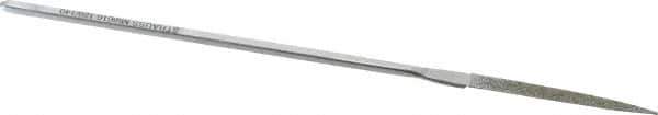 Strauss - 5-1/2" OAL Medium Barrette Needle Diamond File - 5/32" Wide x 1/16" Thick, 1-5/8 LOC, 126 Grit - First Tool & Supply