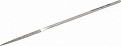 Strauss - 5-1/2" OAL Fine Three Square Needle Diamond File - 1/8" Wide x 1/8" Thick, 1-5/8 LOC, 91 Grit - First Tool & Supply