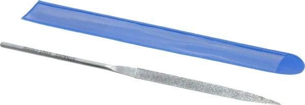 Strauss - 5-1/2" OAL Fine Barrette Needle Diamond File - 13/64" Wide x 1/16" Thick, 2-3/4 LOC, 91 Grit - First Tool & Supply