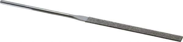 Strauss - 5-1/2" OAL Coarse Equalling Needle Diamond File - 15/64" Wide x 1/16" Thick, 2-3/4 LOC, 181 Grit - First Tool & Supply