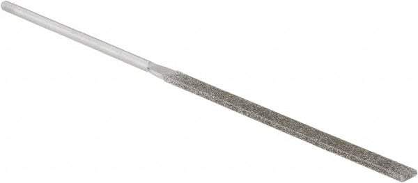 Strauss - 5-1/2" OAL Medium Equalling Needle Diamond File - 15/64" Wide x 1/16" Thick, 2-3/4 LOC, 126 Grit - First Tool & Supply