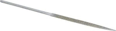 Strauss - 5-1/2" OAL Coarse Half Round Needle Diamond File - 13/64" Wide x 1/16" Thick, 2-3/4 LOC, 181 Grit - First Tool & Supply