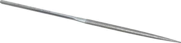 Strauss - 5-1/2" OAL Fine Half Round Needle Diamond File - 13/64" Wide x 1/16" Thick, 2-3/4 LOC, 91 Grit - First Tool & Supply