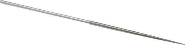 Strauss - 5-1/2" OAL Fine Round Needle Diamond File - 1/8" Wide x 1/8" Thick, 2-3/4 LOC, 91 Grit - First Tool & Supply