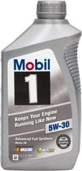 Mobil - 1 Quart Synthetic Engine Oil - Grade 5W-30 - First Tool & Supply