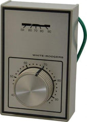 White-Rodgers - 40 to 90°F, 1 Heat, 1 Cool, Light-Duty Line Voltage Thermostat - 120 to 277 Volts, SPDT Switch - First Tool & Supply