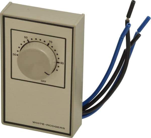 White-Rodgers - 40 to 85°F, Heat Only, Line Voltage Wall Thermostat - 120 to 277 Volts, DPST Switch - First Tool & Supply