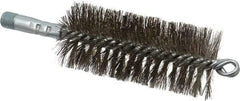 Schaefer Brush - 4-1/2" Brush Length, 2" Diam, Double Stem, Double Spiral Tube Brush - 7-1/4" Long, Stainless Steel, 1/4" NPSM Male Connection - First Tool & Supply