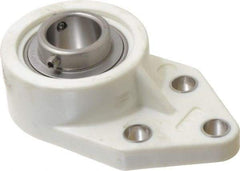 Value Collection - 1" ID, 1-3/8" OAL x 4-9/16" OAH 3 Bolt Flange Mounted Bearing - 1,764 Lb Static Cap, 3,147 Lb Dyn Cap, 1-5/8" Btw Mnt Hole Ctrs, Stainless Steel - First Tool & Supply