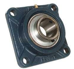 Value Collection - 1/2" ID, 3-3/8" OAW x 3-3/8" OAL x 3-3/8" OAH 4-Bolt High Temperature Flange Bearing - 1,650 Lb Static Cap, 2,830 Lb Dyn Cap, 2-1/2" Btw Mnt Hole Ctrs, 19/32" Base-to-Ctr Ht, Cast Iron - First Tool & Supply