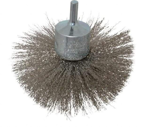 Anderson - 4" Brush Diam, Crimped, Flared End Brush - 1/4" Diam Shank, 15,000 Max RPM - First Tool & Supply