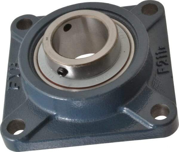 Value Collection - 2" ID, 6-3/8" OAW x 6-3/8" OAL x 6-3/8" OAH 4-Bolt High Temperature Flange Bearing - 6,470 Lb Static Cap, 9,550 Lb Dyn Cap, 5-1/8" Btw Mnt Hole Ctrs, 63/64" Base-to-Ctr Ht, Cast Iron - First Tool & Supply