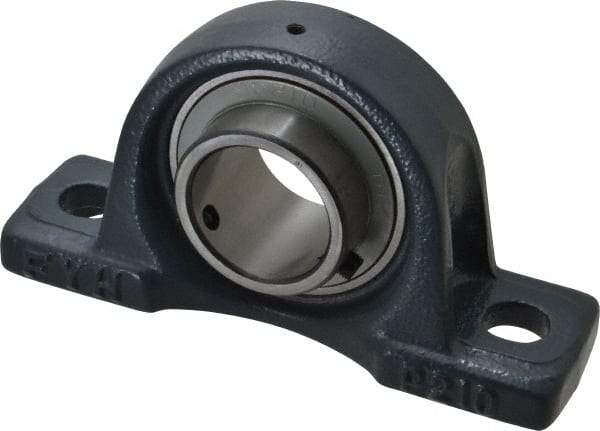 Value Collection - 1-15/16" ID, 4-7/16" OAW x 8-1/8" OAL x 4-7/16" OAH High Temperature Ball Bearing Pillow Block - 5,120 Lb Static Cap, 7,700 Lb Dyn Cap, 6-1/4" Btw Mnt Hole Ctrs, 2-1/4" Base-to-Ctr Ht, Cast Iron - First Tool & Supply