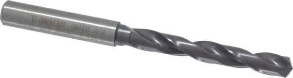 Guhring - Letter H 140° Solid Carbide Jobber Drill - FIREX Finish, Right Hand Cut, Spiral Flute, Straight Shank, 91mm OAL, SU Point - First Tool & Supply