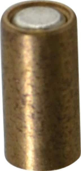 Mag-Mate - 1/8" Diam x 1/4" High, 0.1 Lb Average Pull Force, 0.2 Lb Max Pull Force, Neodymium Rare Earth Shielded Magnet - Brass Shield, 0.018" Shielding Wall Thickness - First Tool & Supply