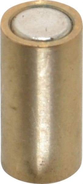 Mag-Mate - 1/4" Diam x 1/2" High, 0.75 Lb Average Pull Force, 1-1/2 Lb Max Pull Force, Neodymium Rare Earth Shielded Magnet - Brass Shield, 0.032" Shielding Wall Thickness - First Tool & Supply