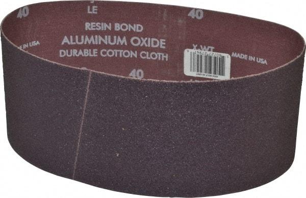 Norton - 4" Wide x 24" OAL, 40 Grit, Aluminum Oxide Abrasive Belt - Aluminum Oxide, Coarse, Coated, X Weighted Cloth Backing, Series R228 - First Tool & Supply