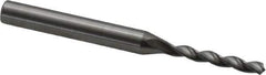 Kennametal - 3.3mm 130° Solid Carbide Jobber Drill - Bright Finish, Right Hand Cut, Spiral Flute, Straight Shank, 66mm OAL, Standard Point - First Tool & Supply