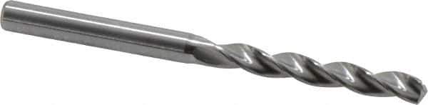 Kennametal - 5.55mm 130° Solid Carbide Jobber Drill - Bright Finish, Right Hand Cut, Spiral Flute, Straight Shank, 82mm OAL, Standard Point - First Tool & Supply