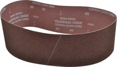 Norton - 4" Wide x 36" OAL, 60 Grit, Aluminum Oxide Abrasive Belt - Aluminum Oxide, Medium, Coated, X Weighted Cloth Backing, Series R228 - First Tool & Supply