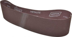 Norton - 4" Wide x 36" OAL, 180 Grit, Aluminum Oxide Abrasive Belt - Aluminum Oxide, Very Fine, Coated, X Weighted Cloth Backing, Series R228 - First Tool & Supply