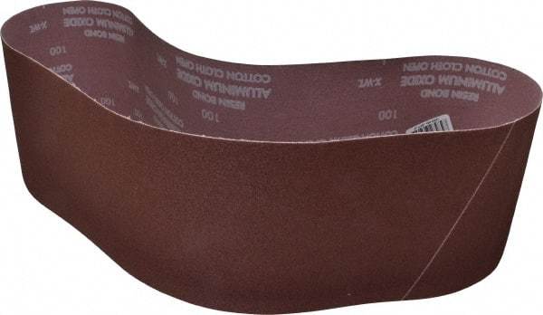 Norton - 6" Wide x 48" OAL, 100 Grit, Aluminum Oxide Abrasive Belt - Aluminum Oxide, Fine, Coated, X Weighted Cloth Backing, Series R228 - First Tool & Supply