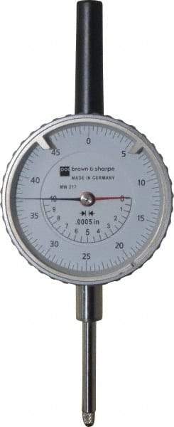 TESA Brown & Sharpe - 1" Range, 0-50 Dial Reading, 0.0005" Graduation Dial Drop Indicator - 2-1/4" Dial, 0.05" Range per Revolution, Revolution Counter - First Tool & Supply