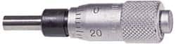 Mitutoyo - 1 Inch, 0.7087 Inch Ratchet Stop Thimble, 1/4 Inch Diameter x 27mm Long Spindle, Mechanical Micrometer Head - First Tool & Supply