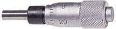 Mitutoyo - 1 Inch, 0.7087 Inch Ratchet Stop Thimble, 1/4 Inch Diameter x 27mm Long Spindle, Mechanical Micrometer Head - First Tool & Supply