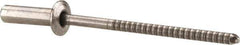 RivetKing - Size 44 Dome Head Stainless Steel Closed End Sealing Blind Rivet - Stainless Steel Mandrel, 0.188" to 1/4" Grip, 1/4" Head Diam, 0.129" to 0.133" Hole Diam, 0.485" Length Under Head, 1/8" Body Diam - First Tool & Supply